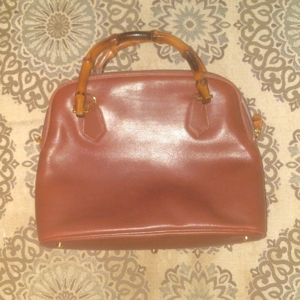 AUTHENTIC ALL LEATHER BAMBOO HANDLE GUCCI